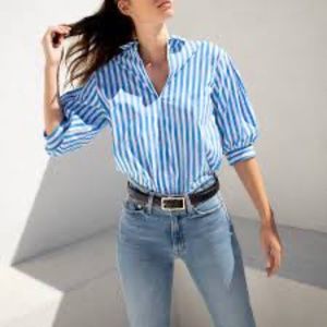 NEW AYR The Capeside Shirt in Athens Blue size small